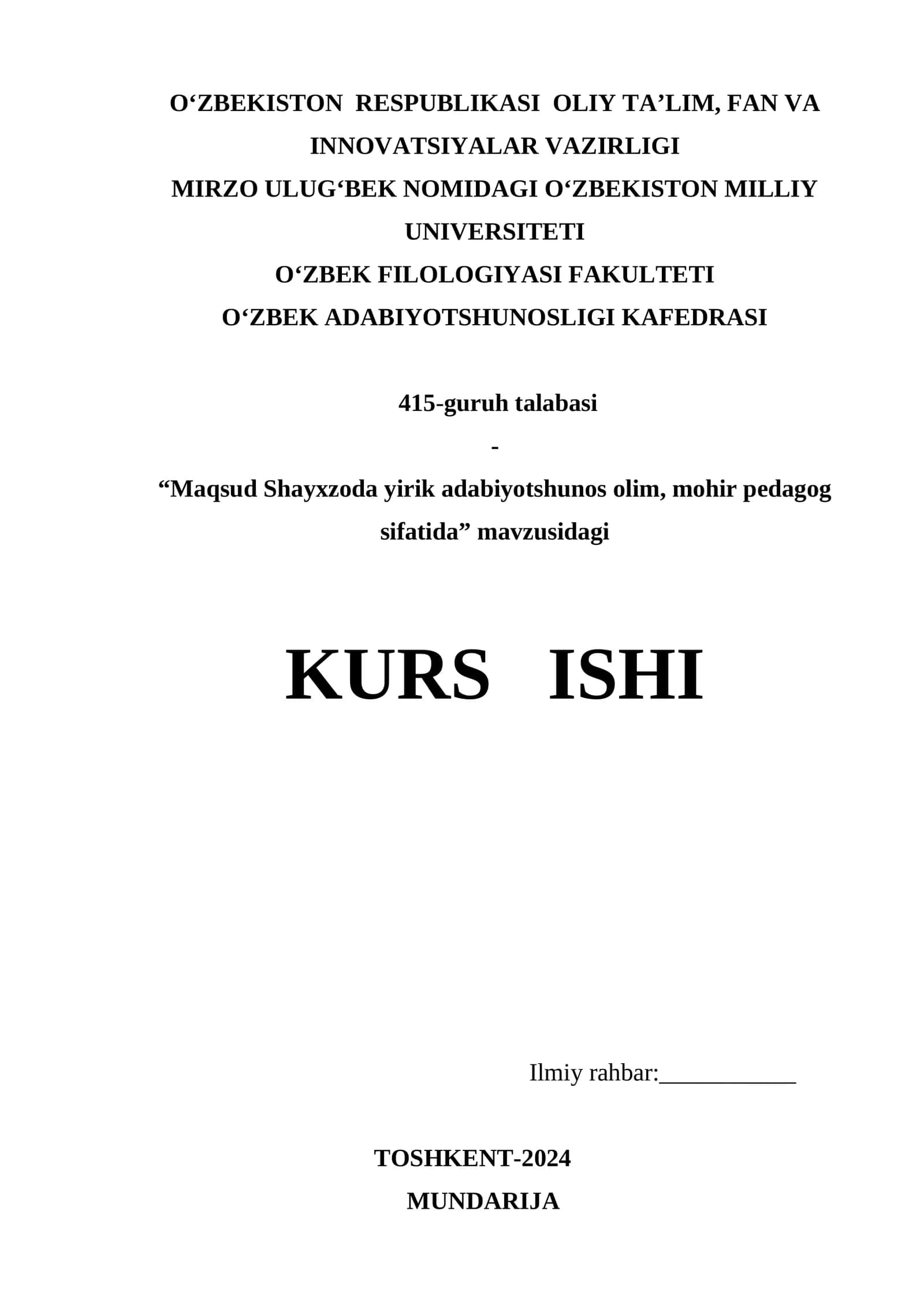 Maqsud Shayxzoda yirik adabiyotshunos olim, mohir pedagog sifatida