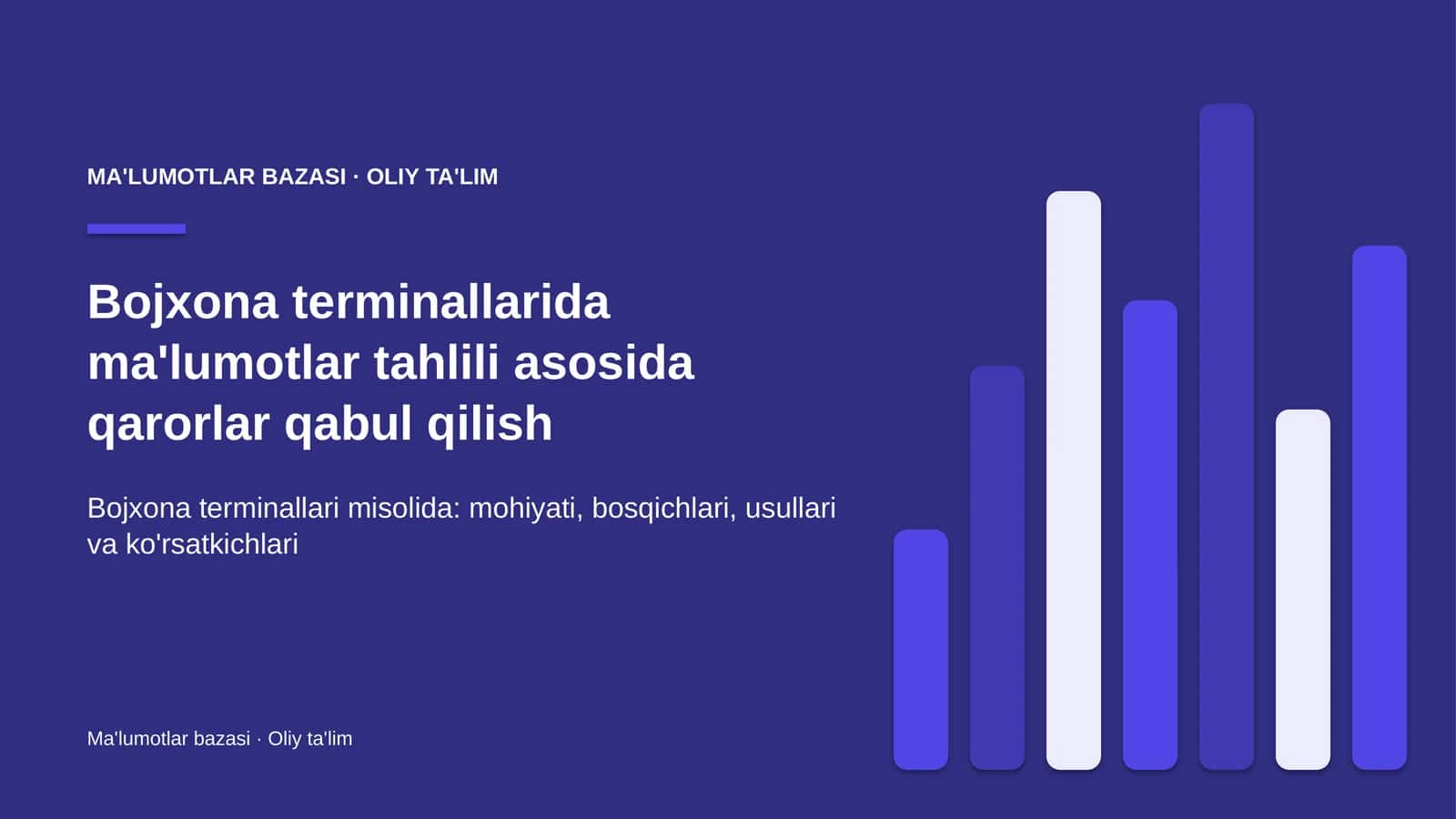 Bojxona terminallarida ma'lumotlar tahlili asosida qarorlar qabul qilish