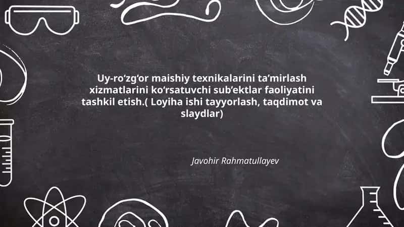 Maishiy texnikalarini ta’mirlash xizmatlari