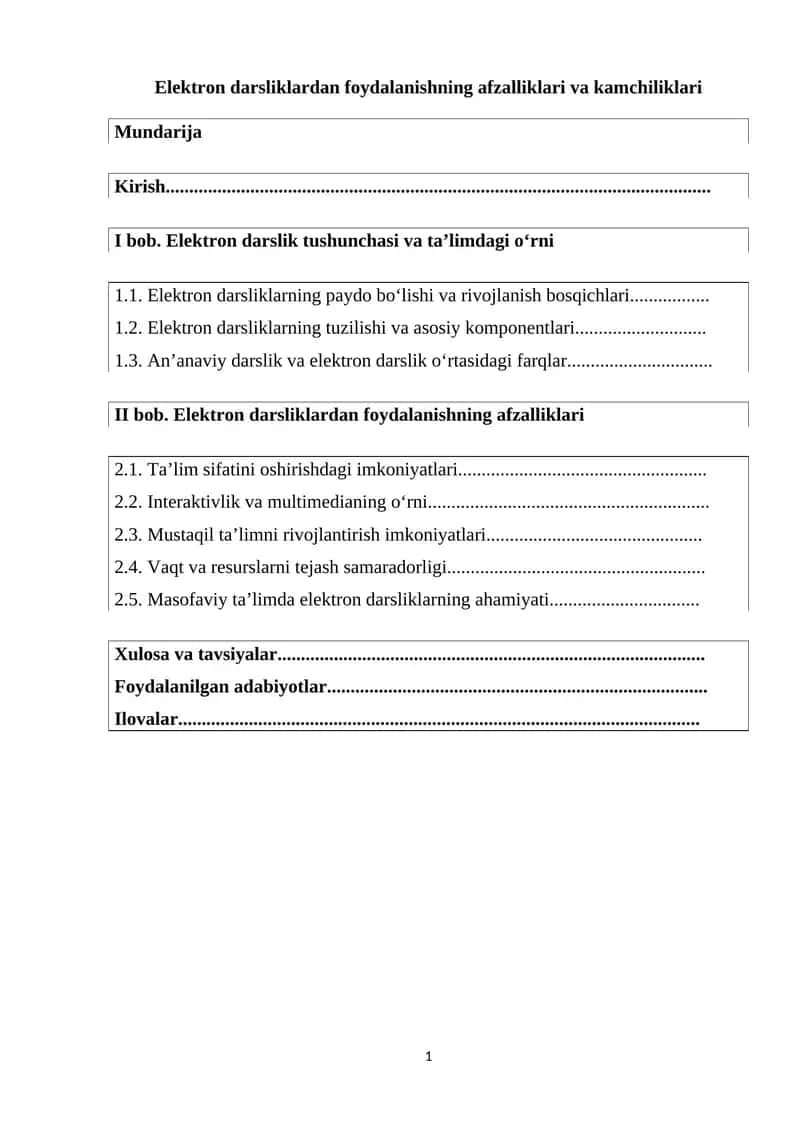 Elektron darsliklardan foydalanishning afzalliklari va kamchiliklari