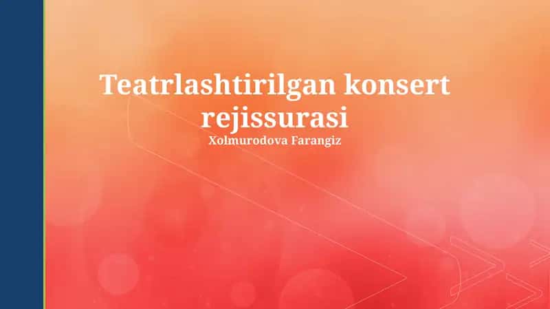 Teatrlashtirilgan konsert rejissurasi