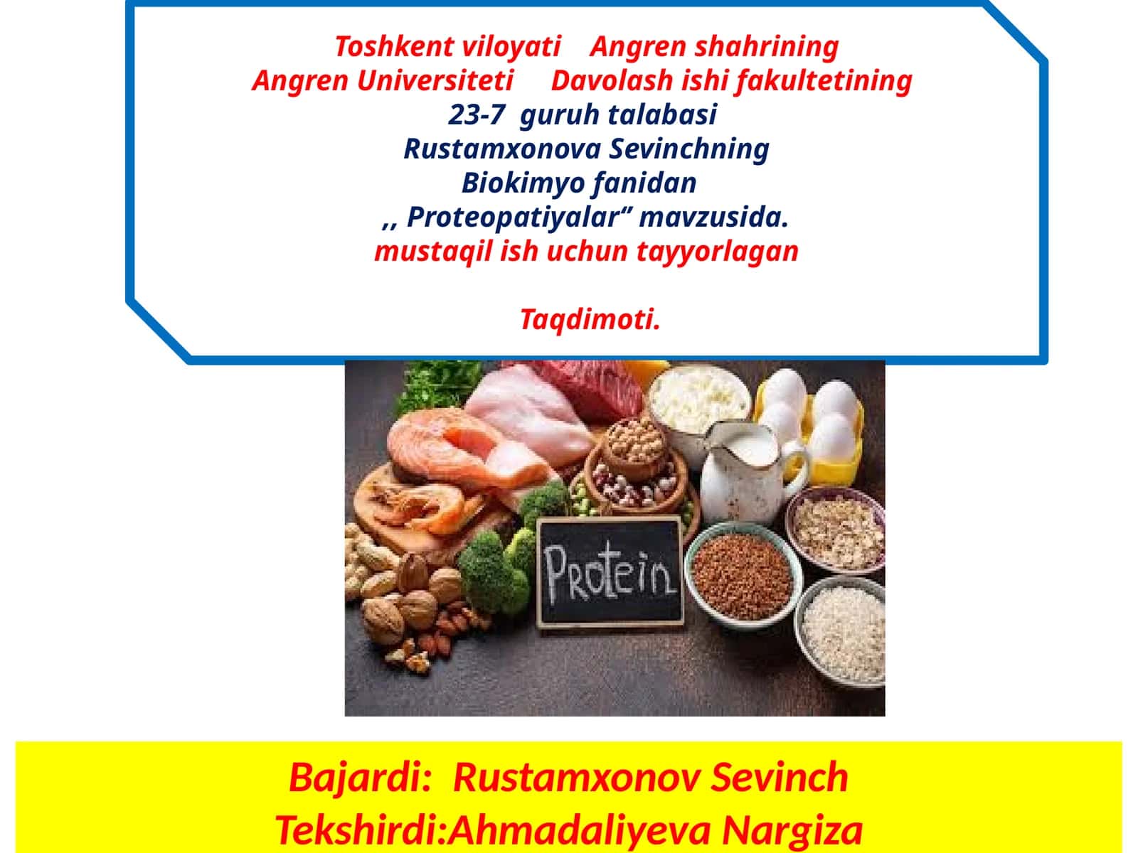 Proteopatiyalar‘’mavzusida