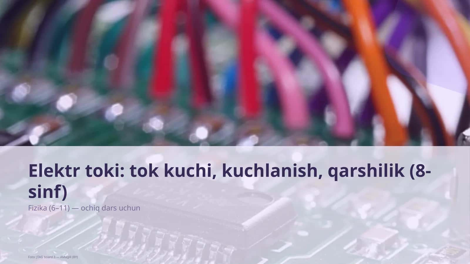 Elektr toki: tok kuchi, kuchlanish, qarshilik (8-sinf)