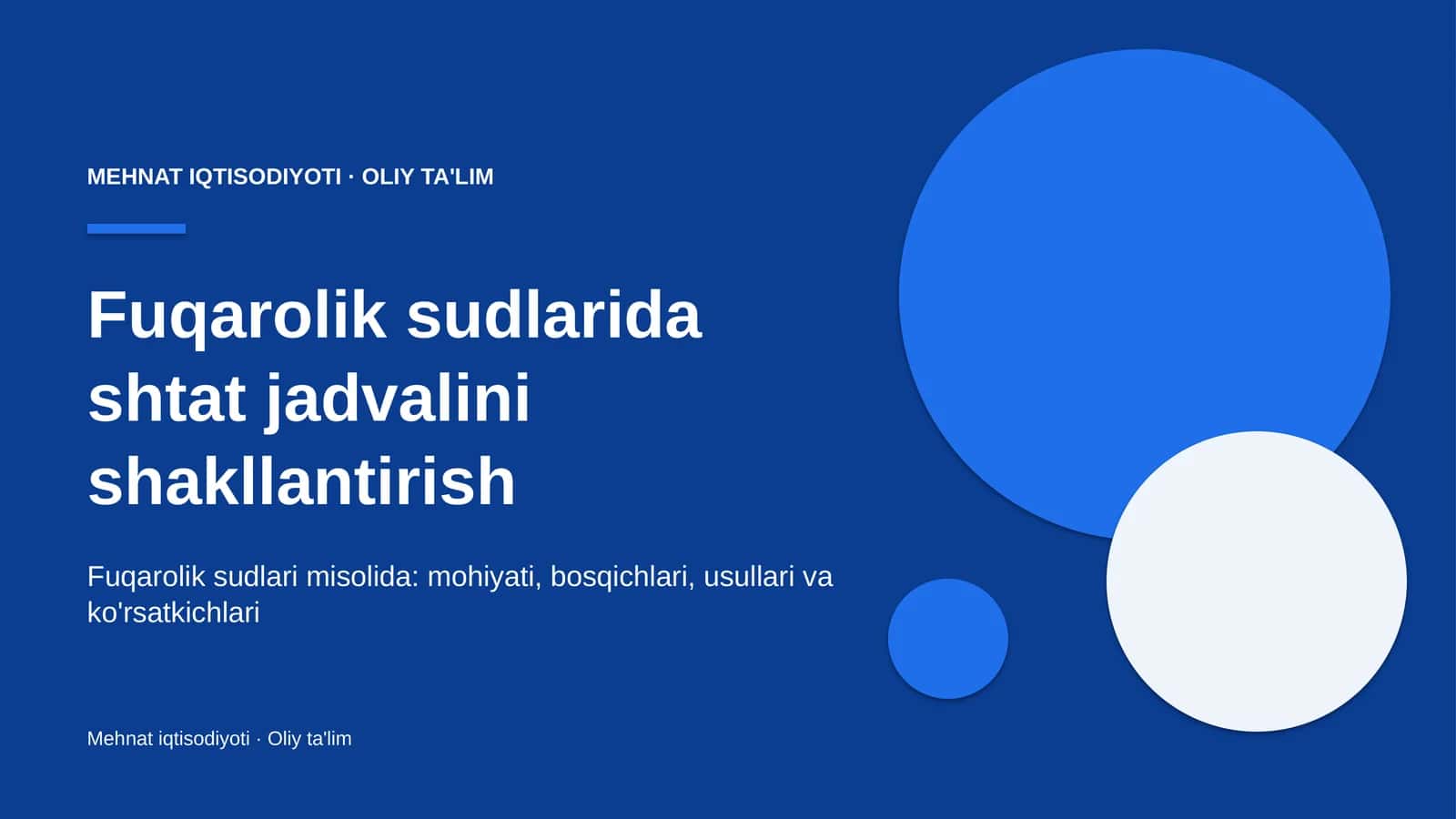 Fuqarolik sudlarida shtat jadvalini shakllantirish