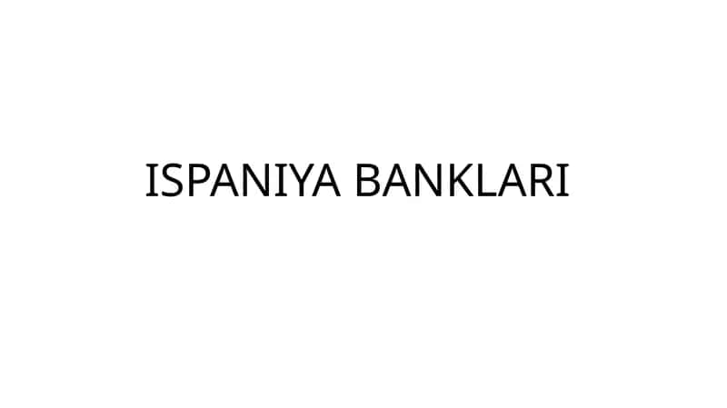 Ispaniya Moliyaviy Tizimi
