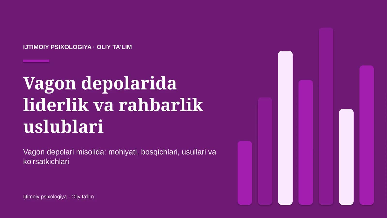 vagon depolarida liderlik va rahbarlik uslublari 4088