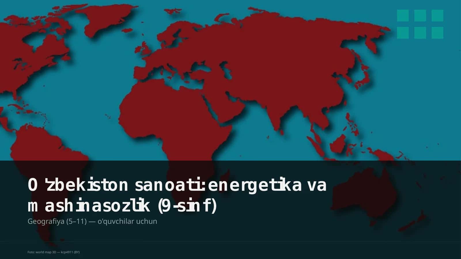 O'zbekiston sanoati: energetika va mashinasozlik (9-sinf)