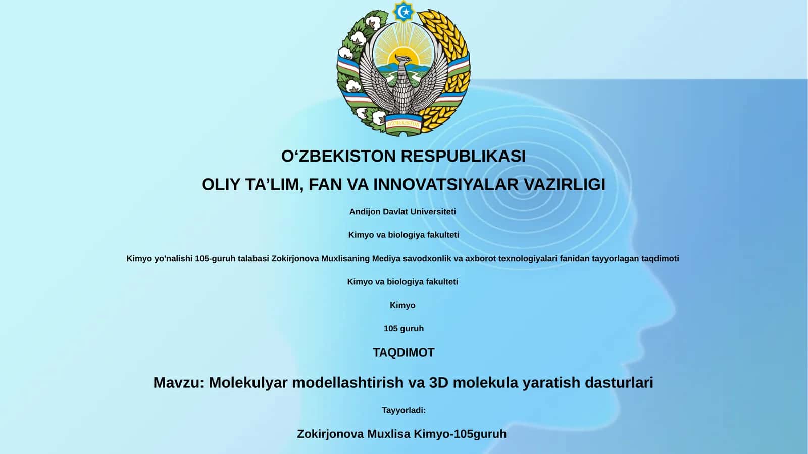 Molekulyar modellashtirish va 3D molekula yaratish dasturlari