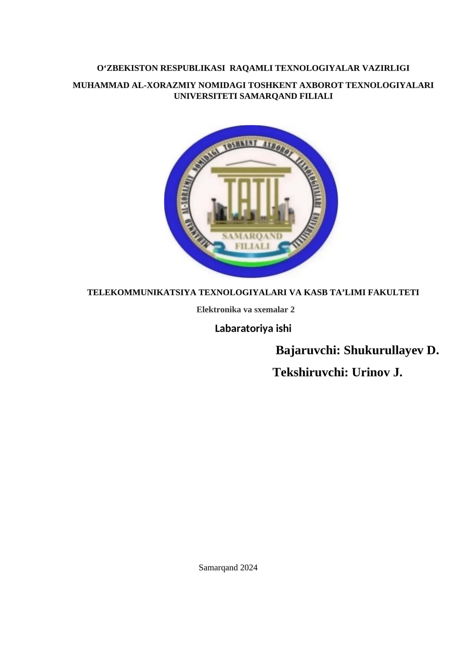 Labaratoriya ishi