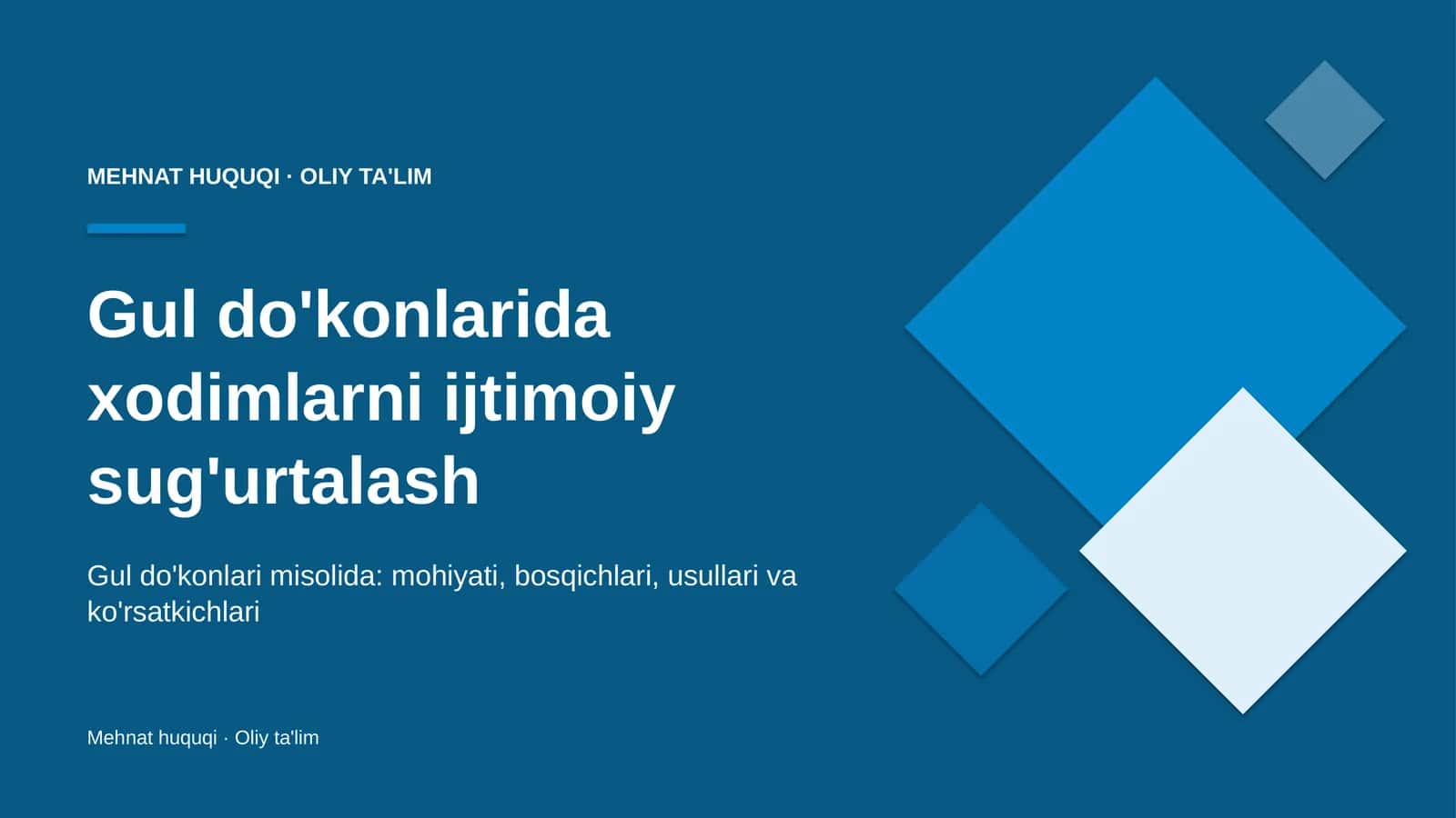 Gul do'konlarida xodimlarni ijtimoiy sug'urtalash