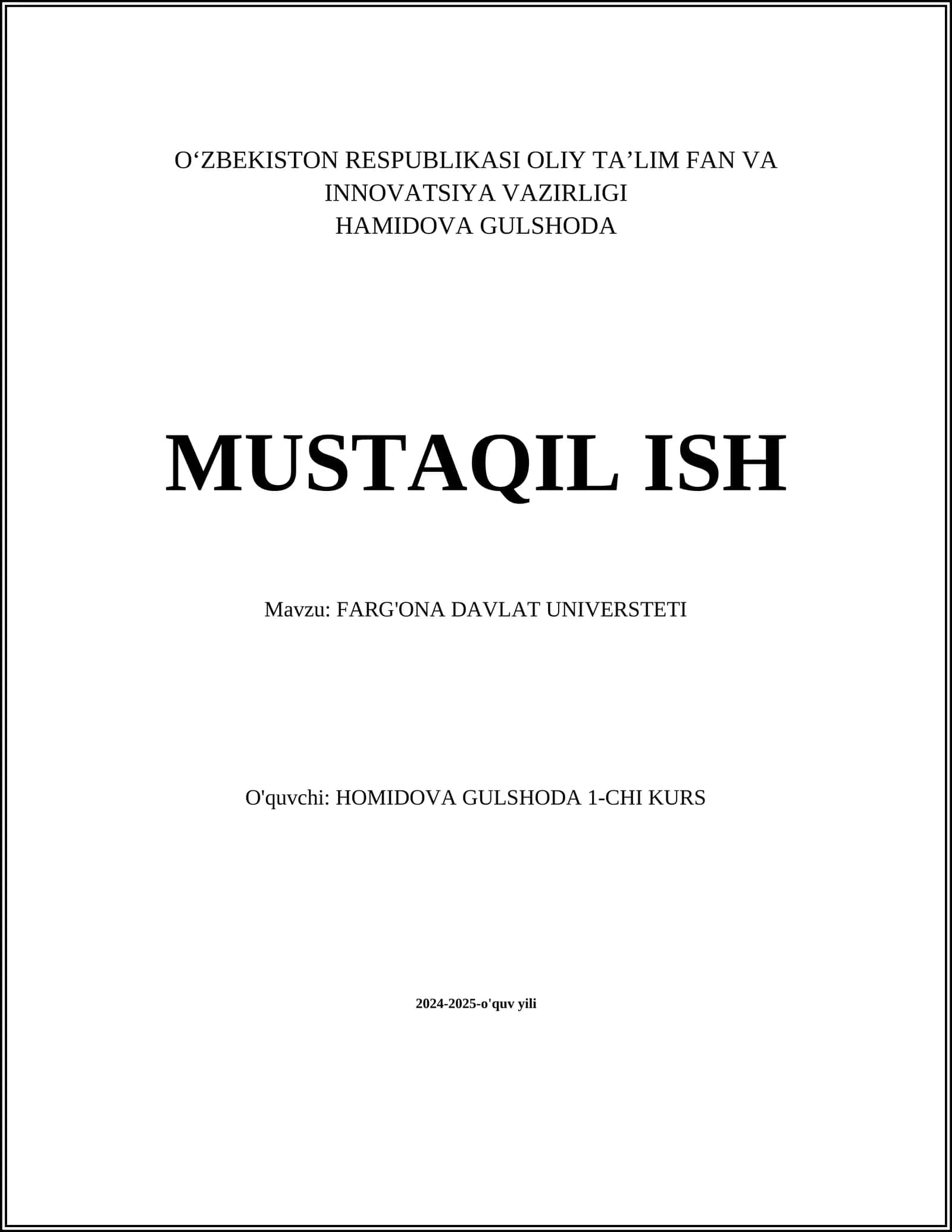 Farg'ona Davlat Universiteti