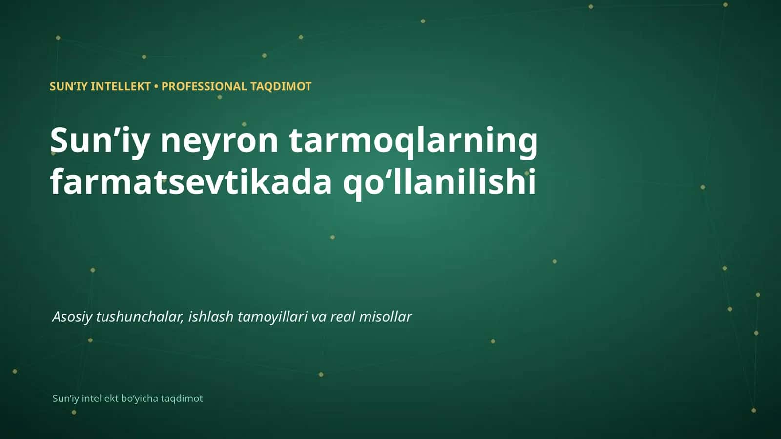 Sun'i intellekt bo'yicha taqdimot