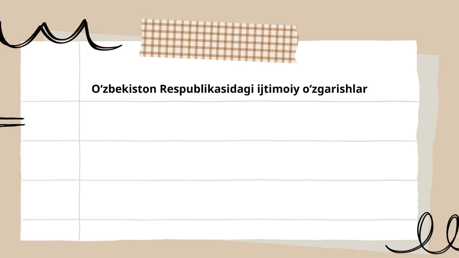 Oʻzbekiston resbuplikasidagi ijtimoiy oʻzgarishlar