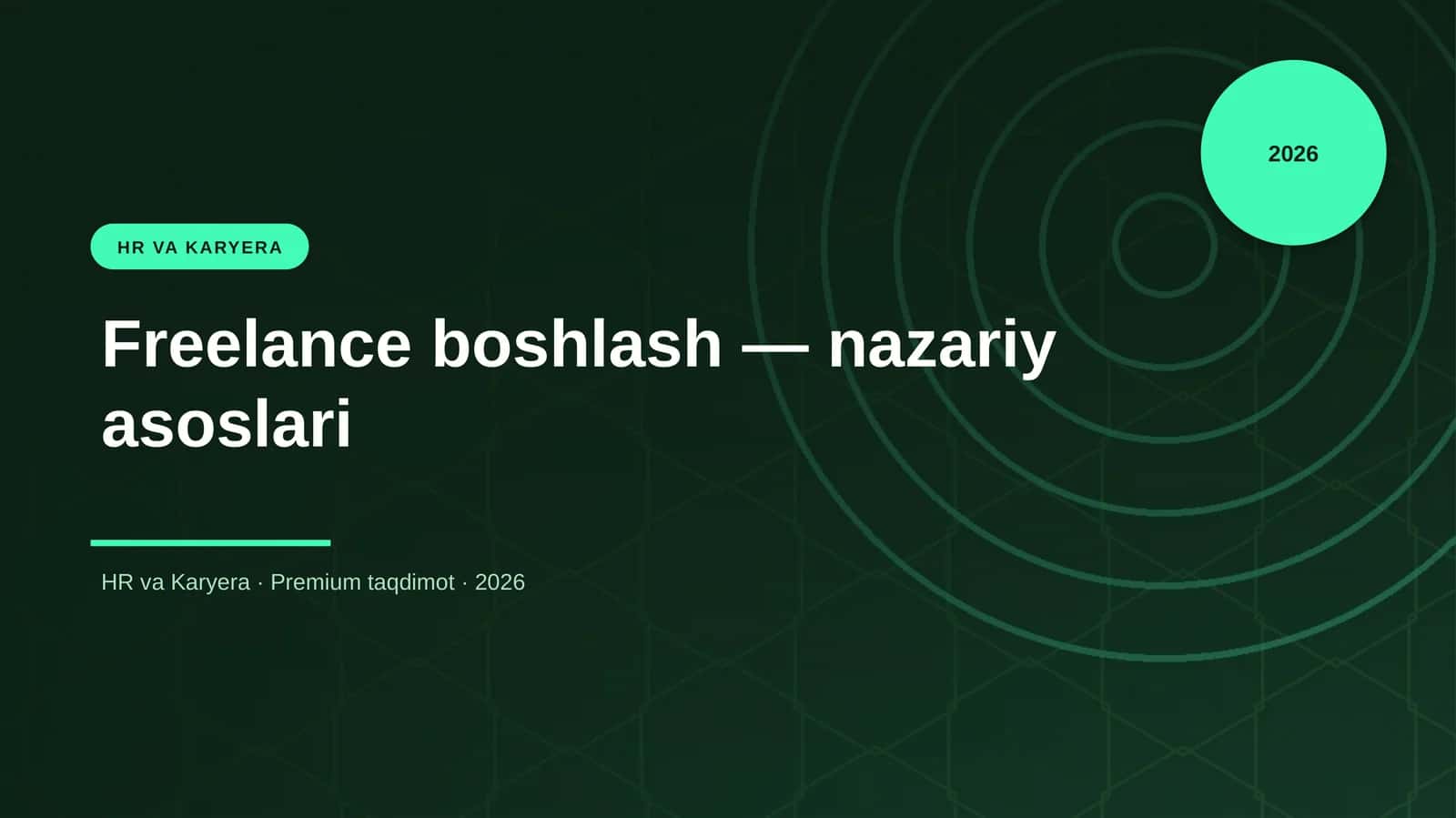 Freelance boshlash — nazariy asoslari