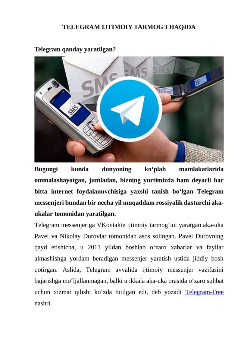 Telegram Ijtimoiy Tarmog'i