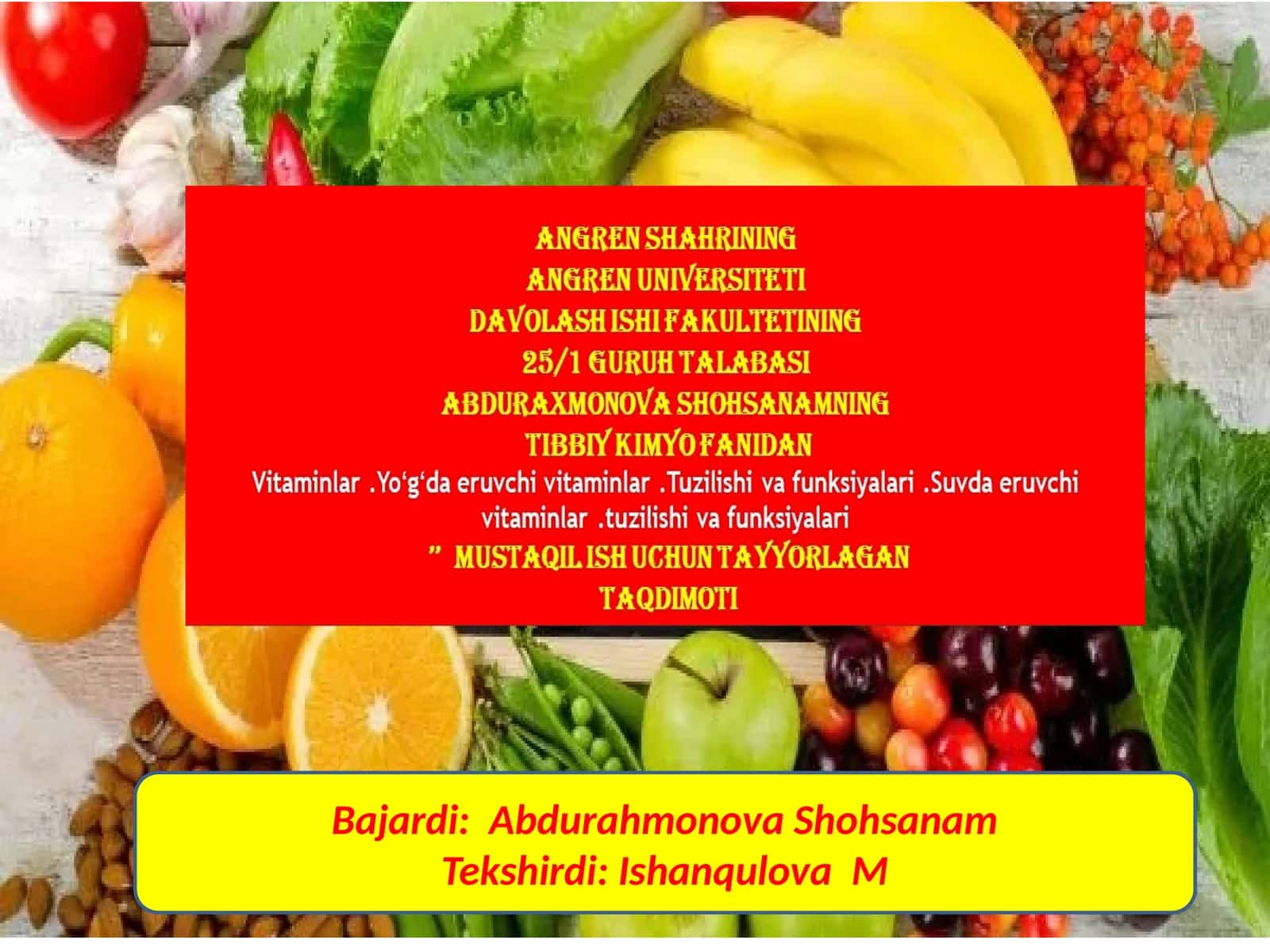 Vitaminlarning ta'rifi