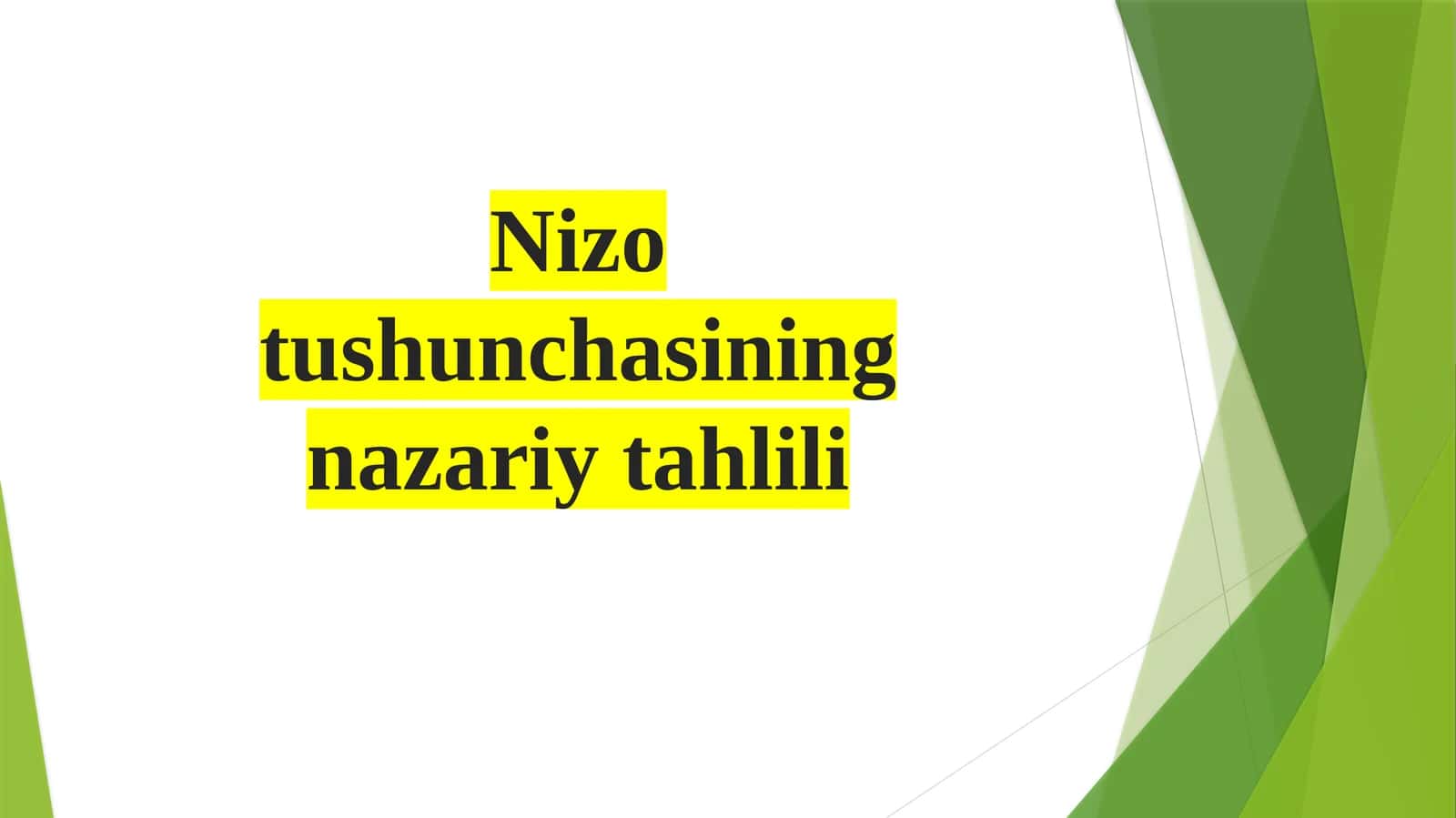 Nizo tushunchasining nazariy tahlili