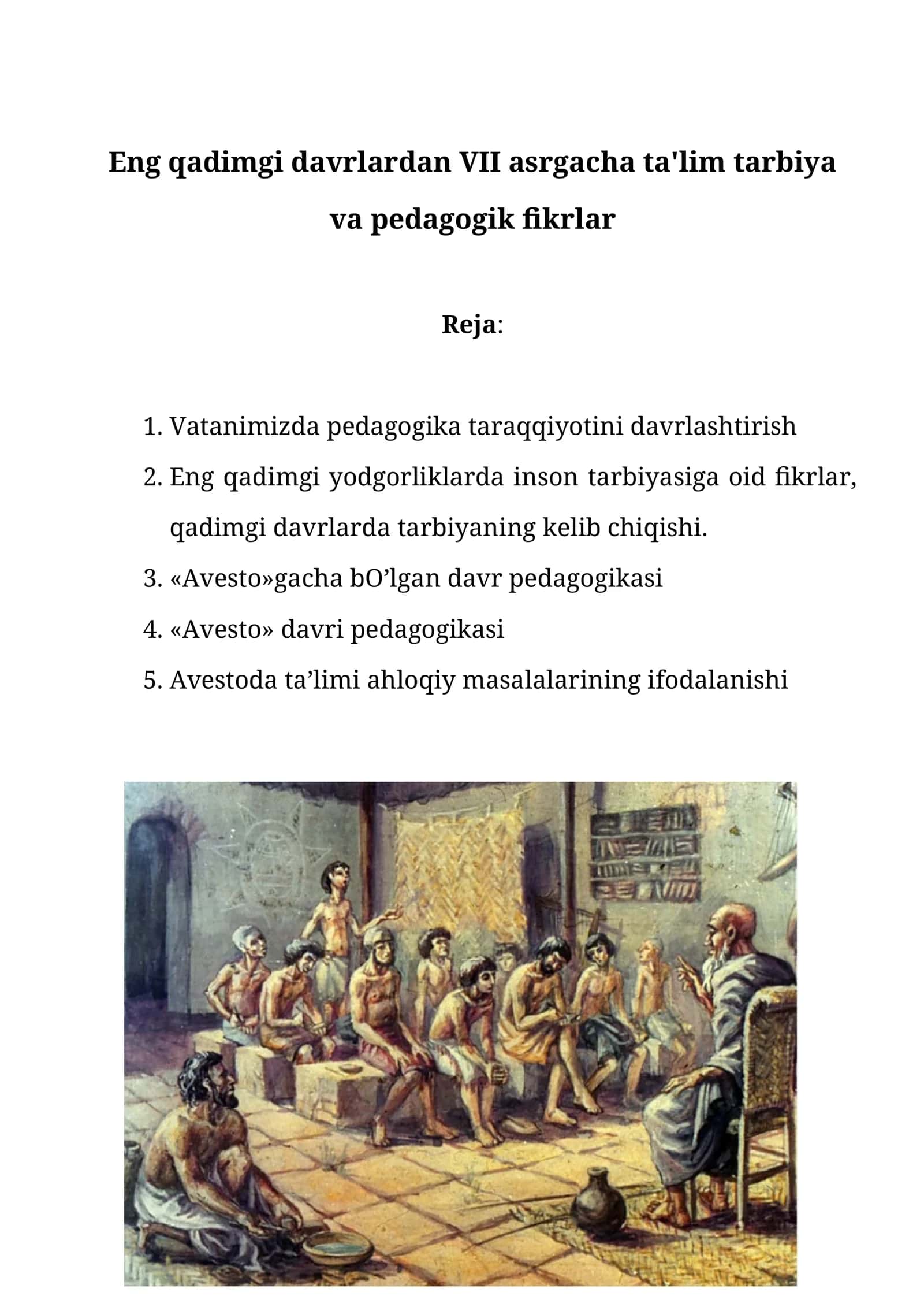 VII asr pedagogikasi