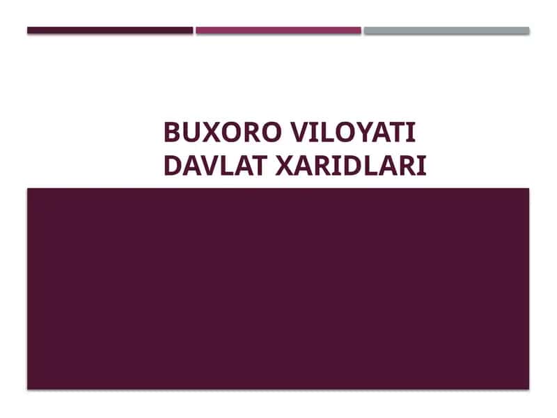 Buxoro viloyati davlat xaridlari