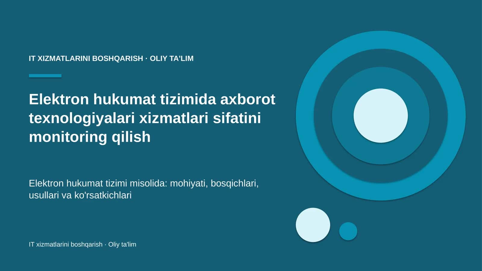 elektron hukumat tizimida axborot texnologiyalari xizmatlari sifatini monitoring qilish 6926