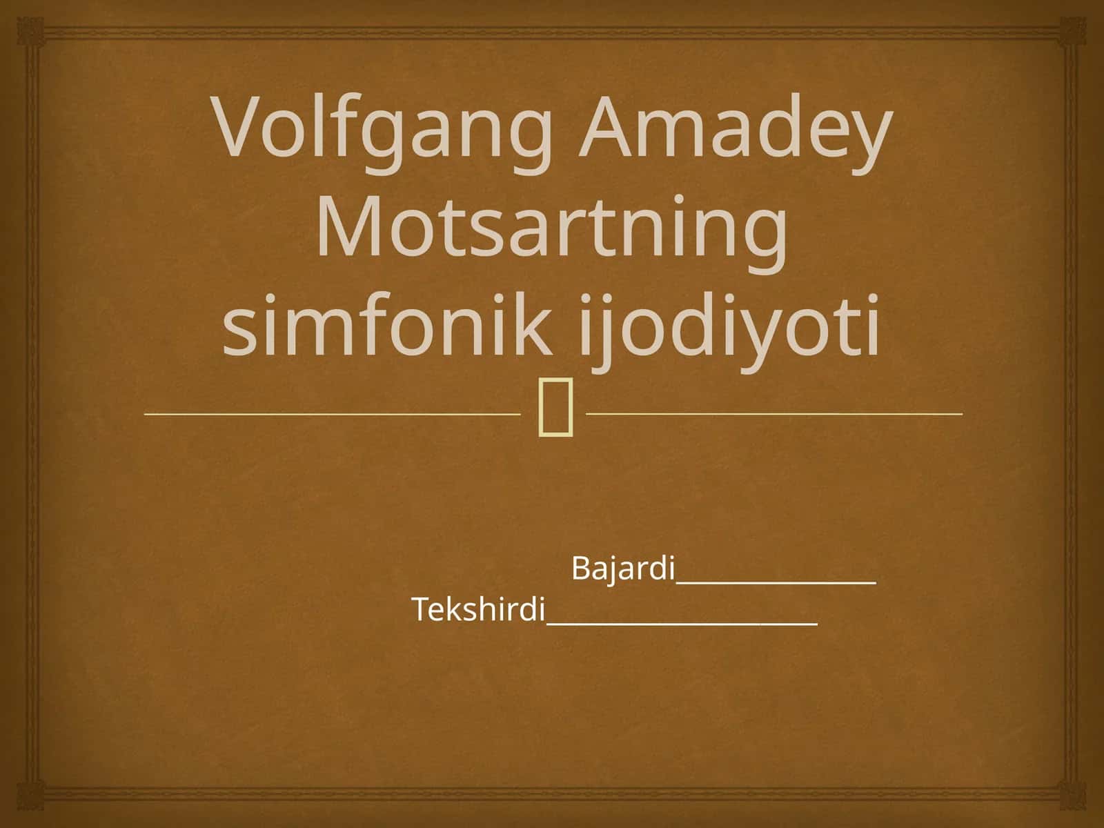 Volfgang Amadey Motsartning simfonik ijodiyoti