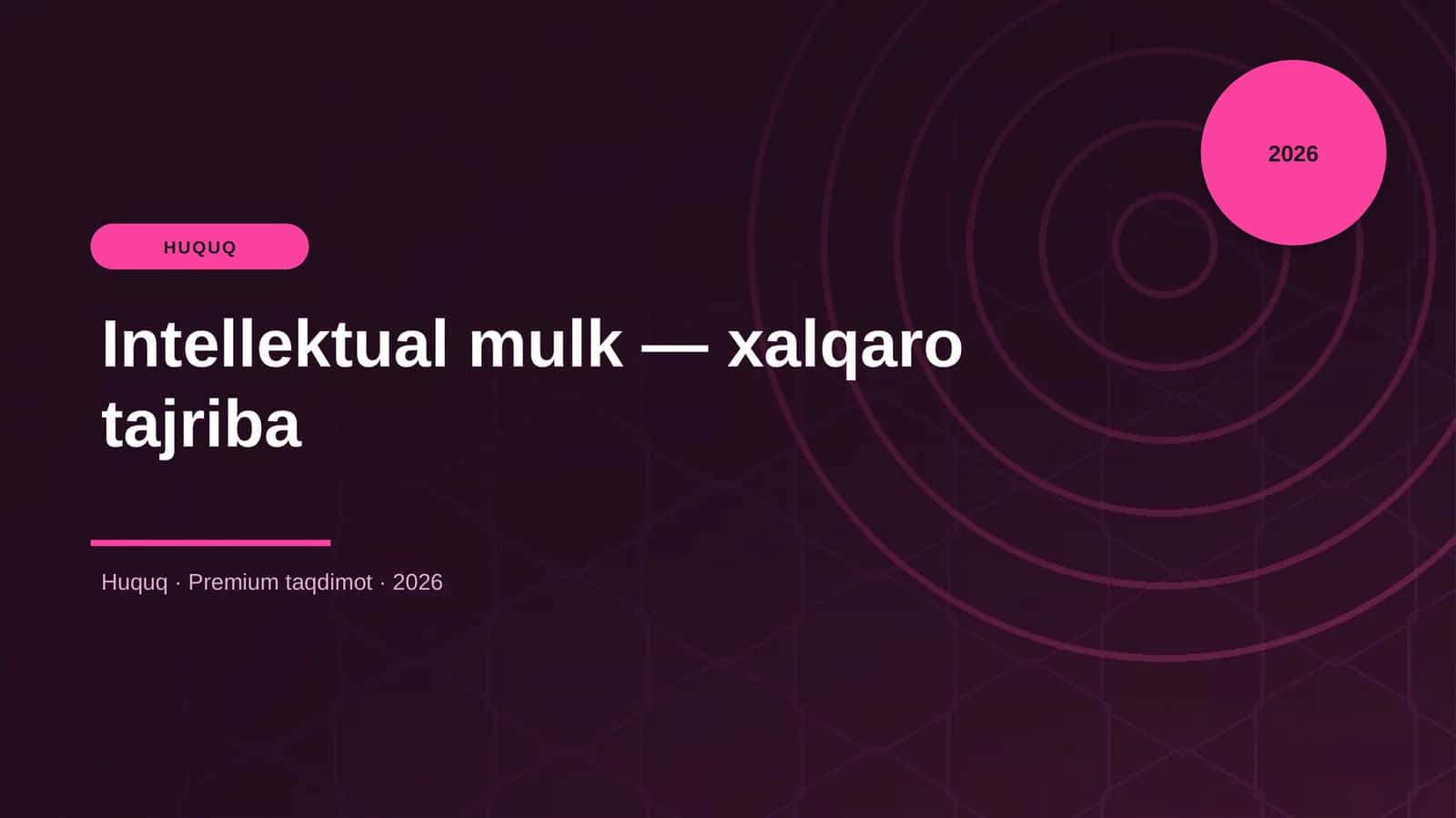 Intellektual mulk — xalqaro tajriba
