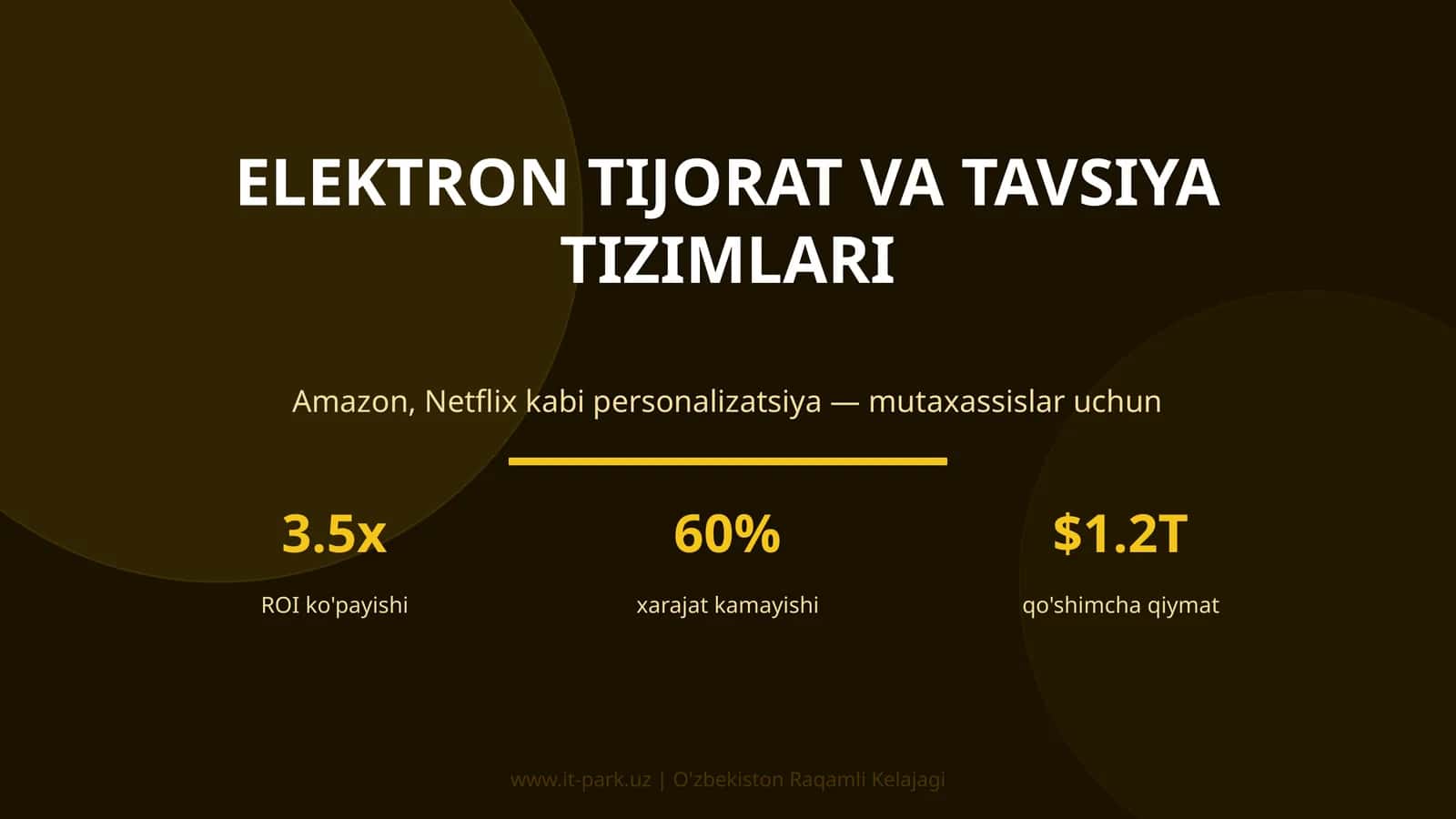 ELEKTRON TIJORAT VA TAVSIYA TIZIMLARI