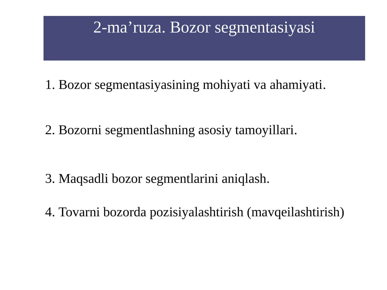 Bozor segmentasiyasi