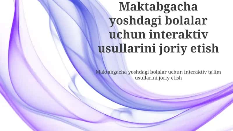 Interaktiv usullar