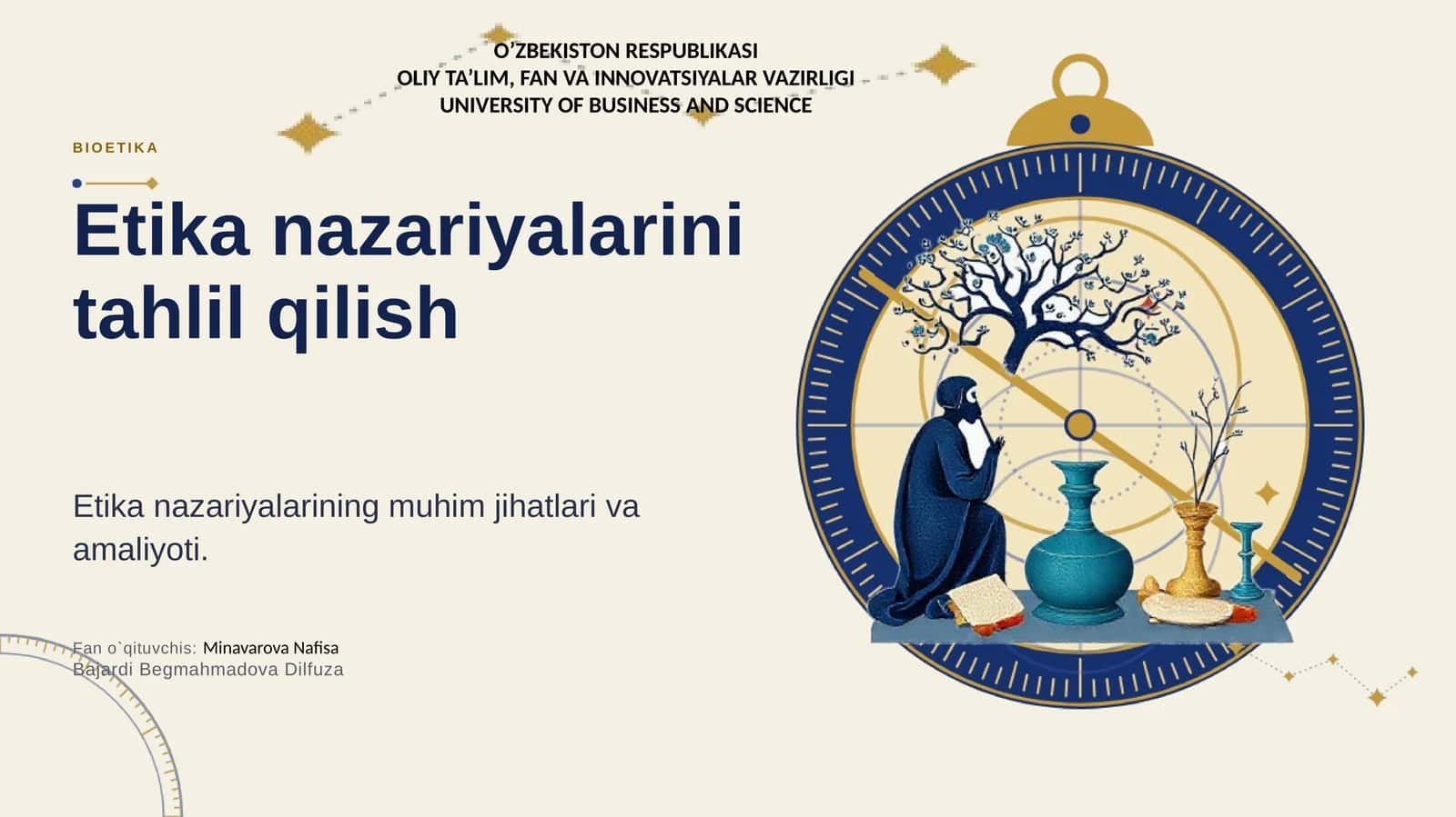 Etika nazariyalarini tahlil qilish.