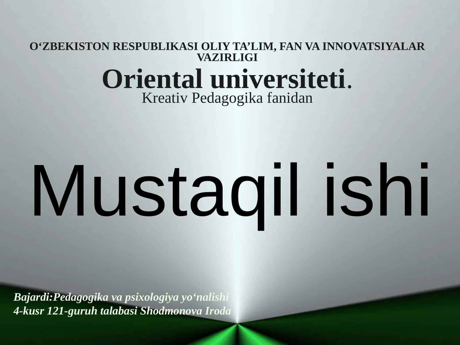 Tarbiya fanini o'qitishda muammoli ta'lim