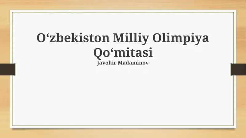 O'zbekiston Milliy Olimpiya Qo'mitasi