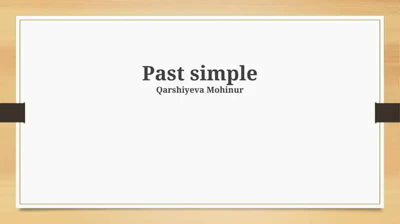 Past simple