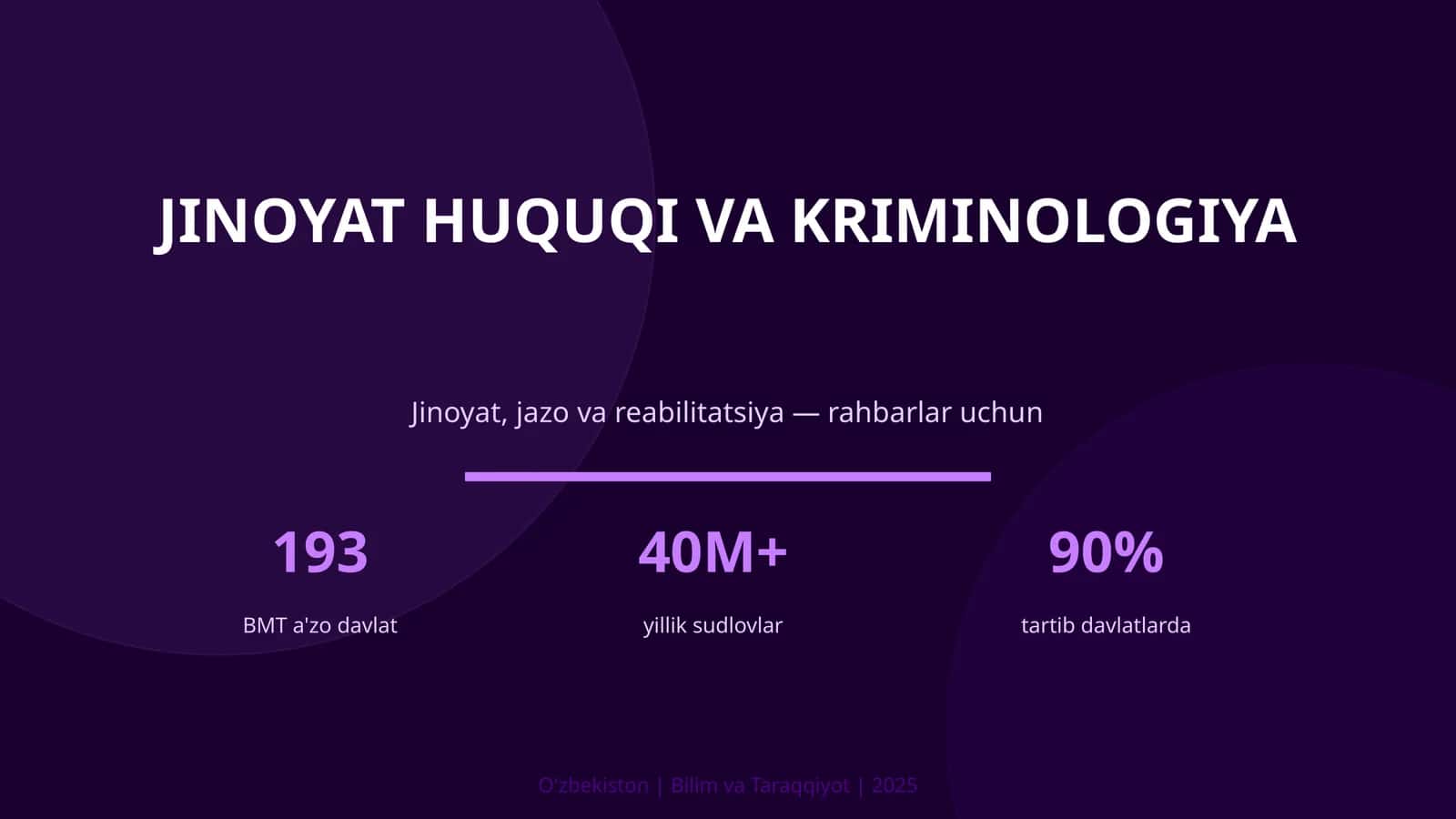 Jinoyat Huquqi va Kriminologiya