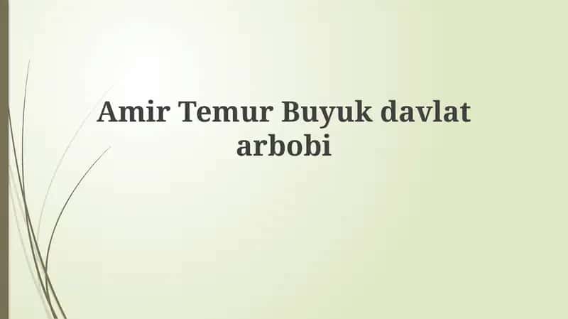 Amir TemurBuyukdavlatarbobi