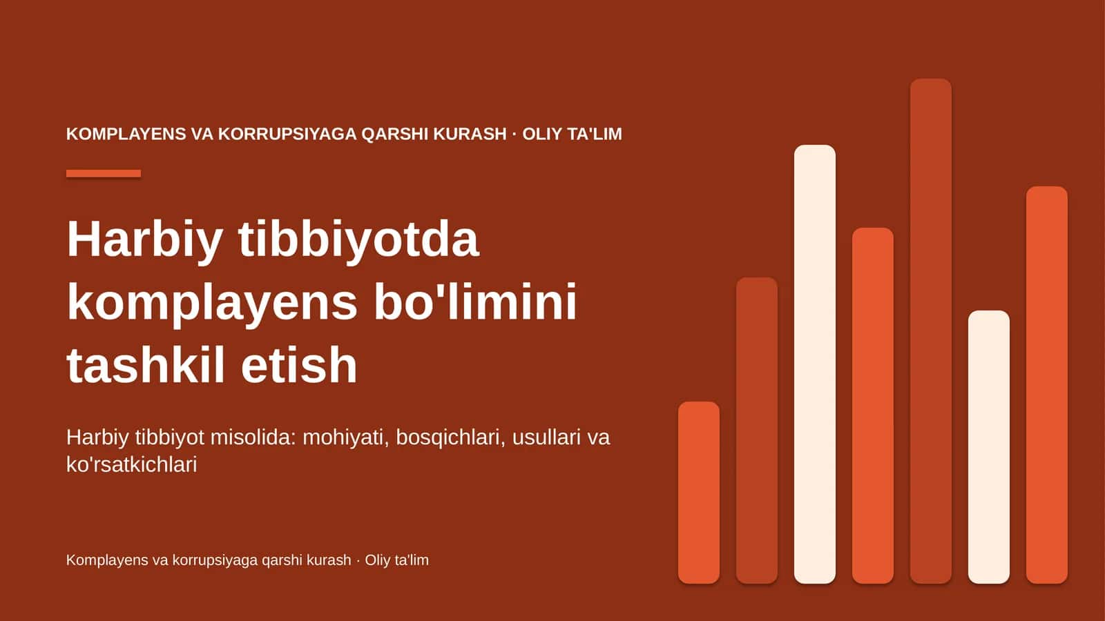 Harbiy tibbiyotda komplayens bo'limini tashkil etish