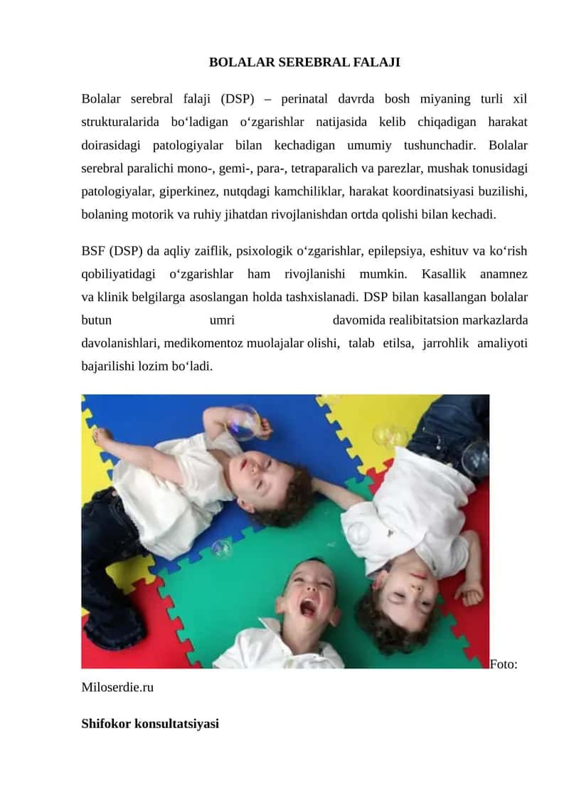 Bolalar Serebral Falaji