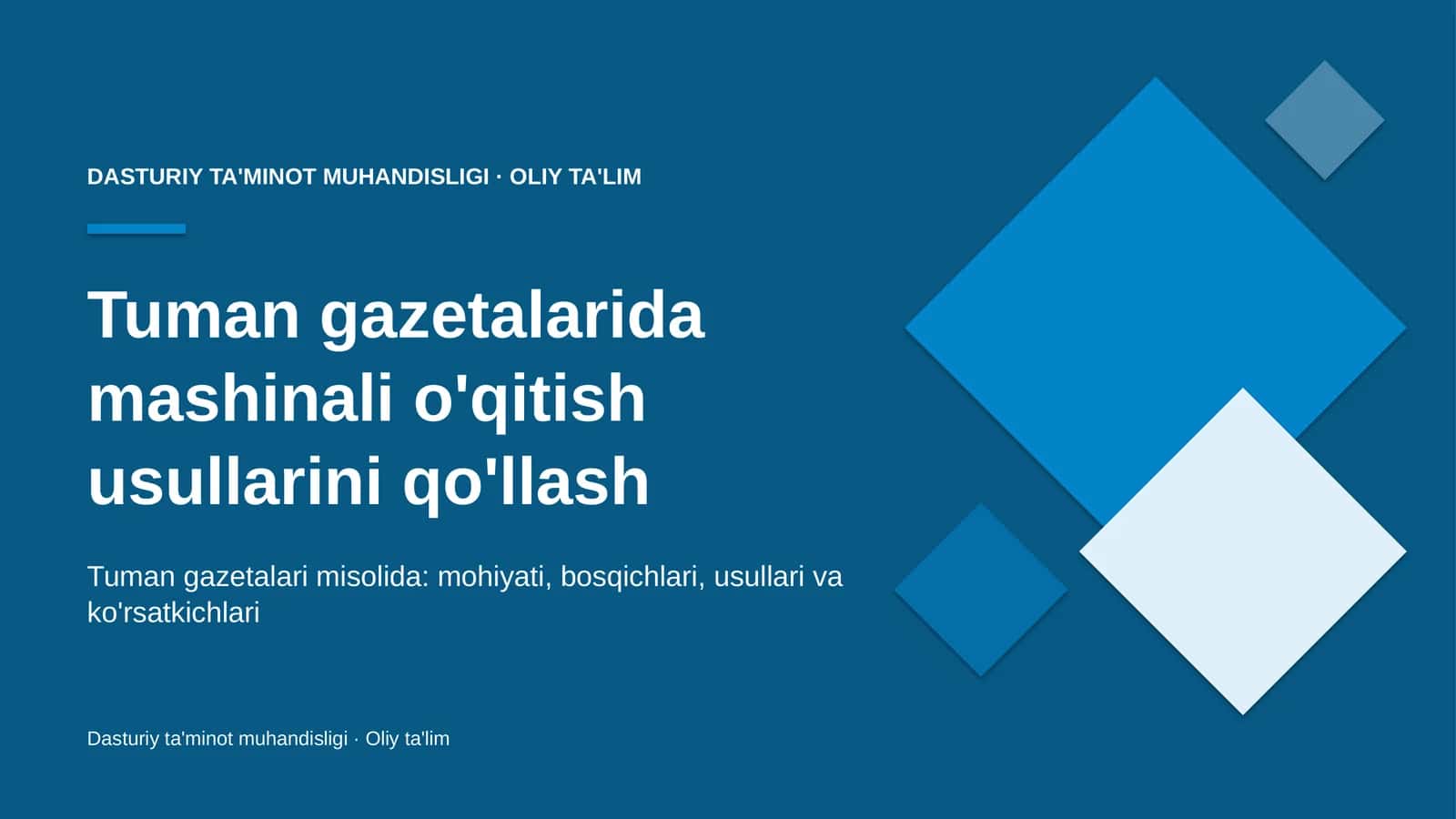 tuman gazetalarida mashinali o'qitish usullarini qo'llash 7394