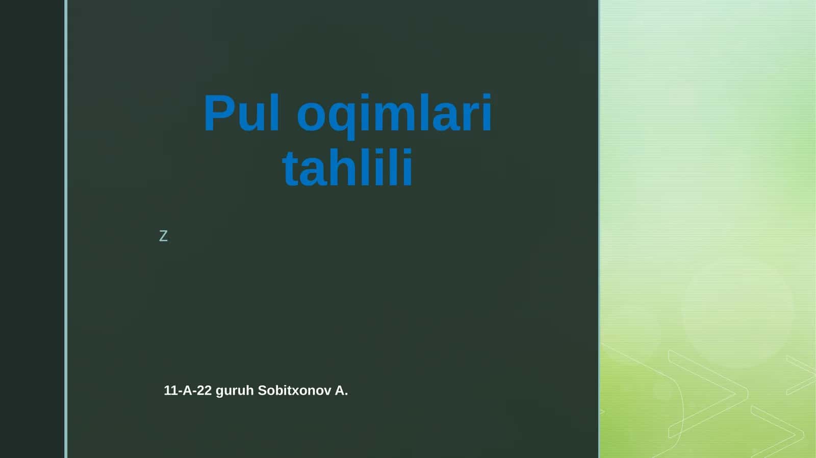 Pul oqimlari tahlili