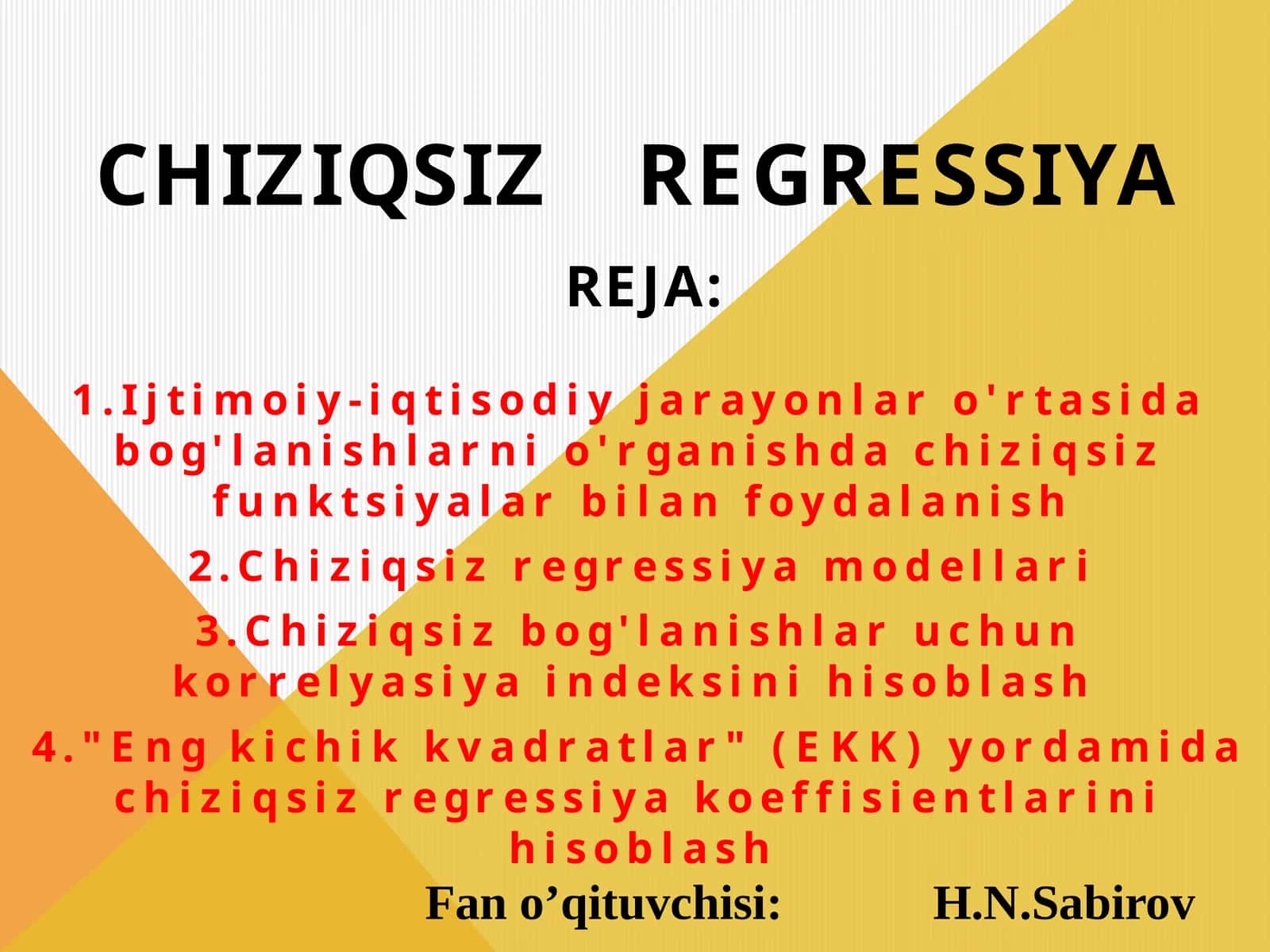Chiziqsiz regressiya
