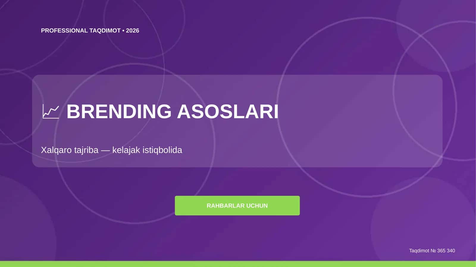 BRENDING ASOSLARI