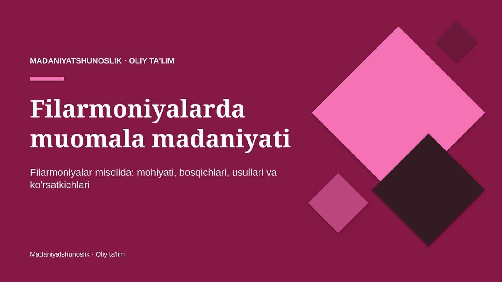 Filarmoniyalarda muomala madaniyati