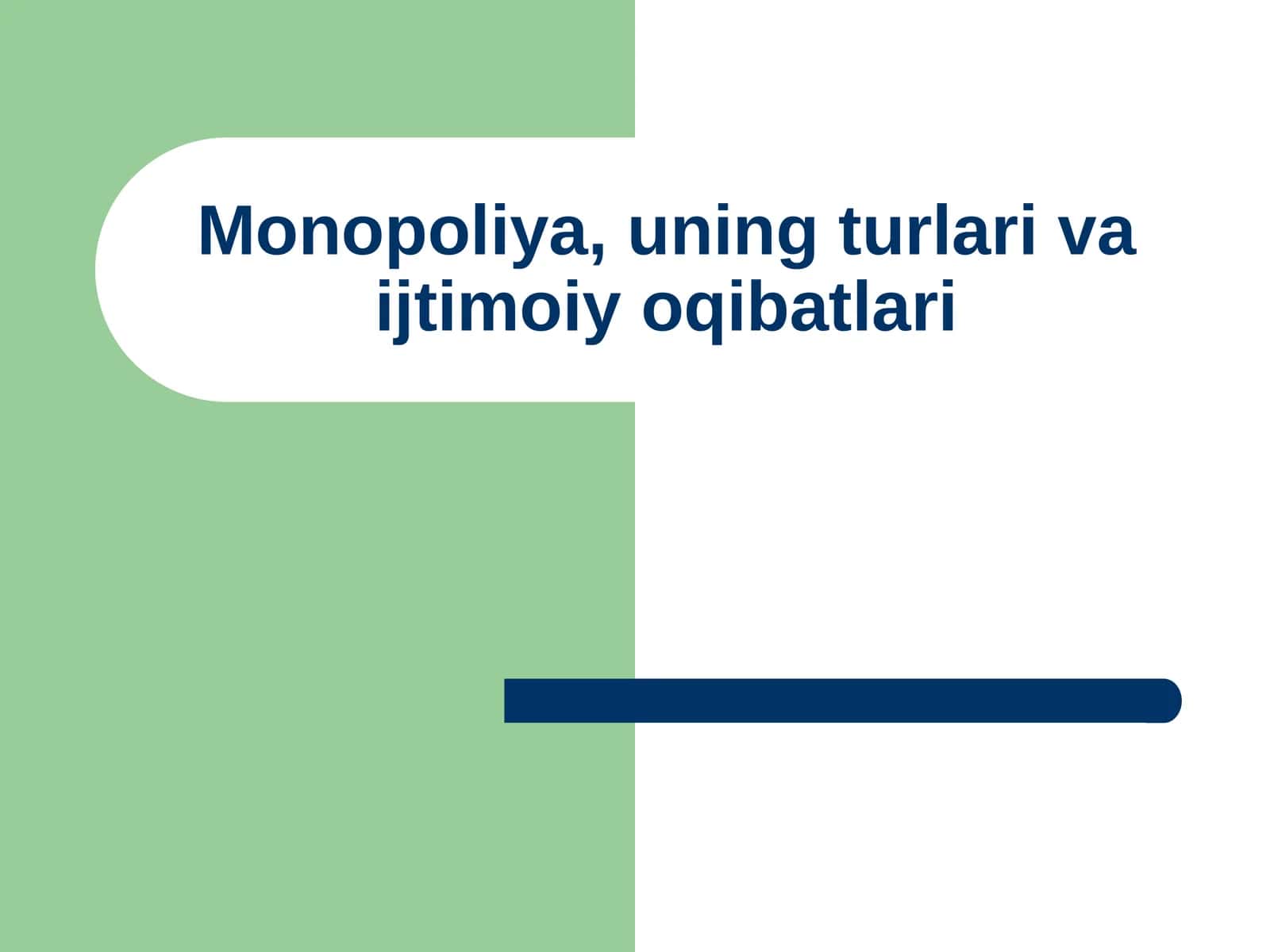 Monopoliya va raqobatning tizimini yanada takomillashtirish