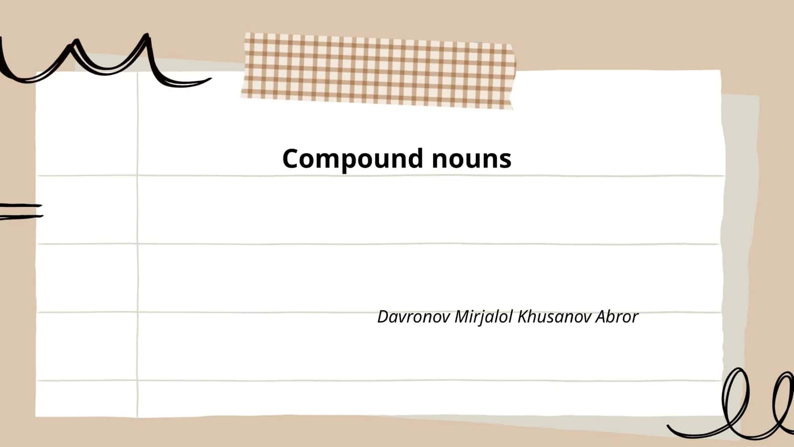 Compound nouns
