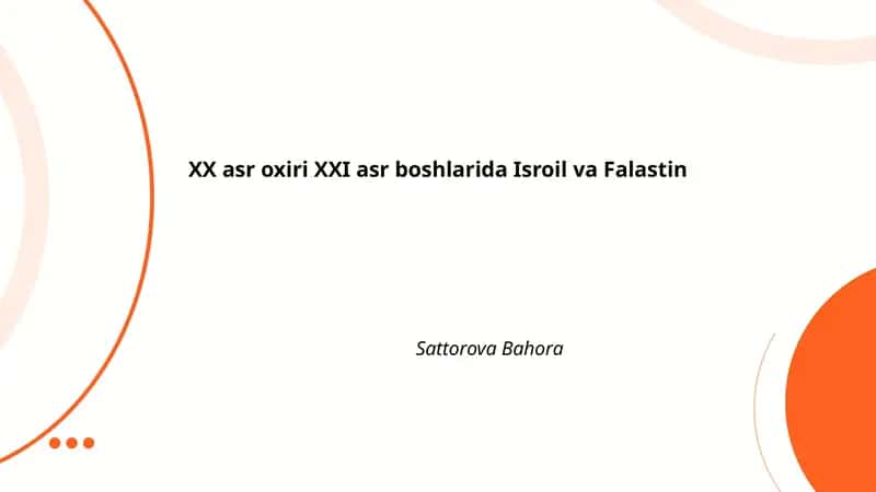 Isroil va Falastin Tinchlik Jarayoni