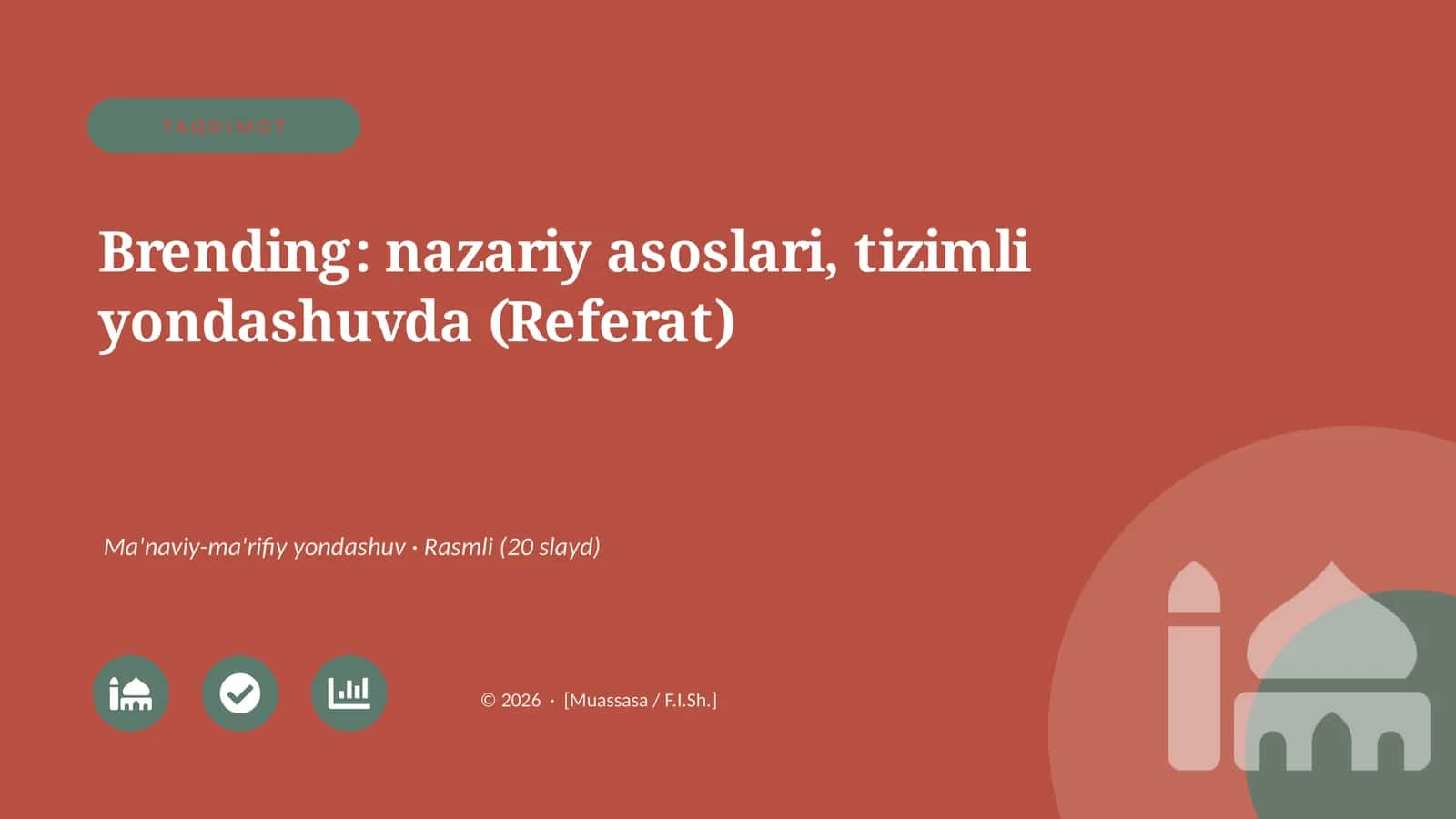 Brending: nazariy asoslari, tizimli yondashuvda (Referat)