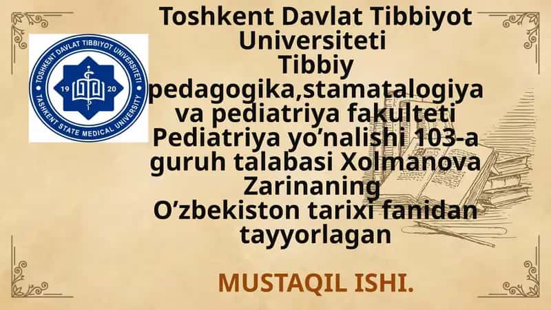 O’zbekistoning davlatchilik tarixi eng qadimgi davrdan yangi O’zbekiston davlatchiligi asoslari XVll asrdan davlatchiligidan Yangi O’zbekiston davlatchiligi.