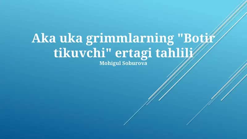 Botir tikuvchi tahlili