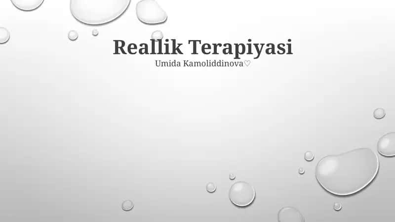 Reallik Terapiyasi