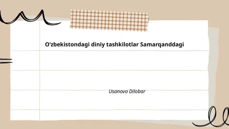 Samarqanddagi islom diniy tashkilotlarining tarixi